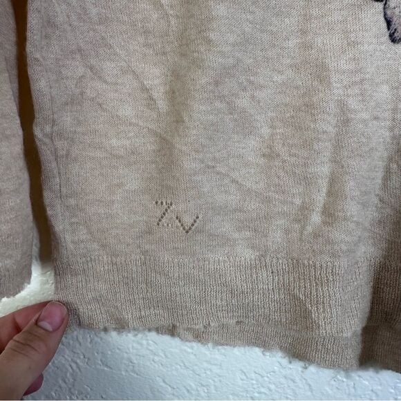 Rare Zadig & Voltaire Deluxe Cashmere Skull Sweater Size M in Cream - Picture 6 of 10